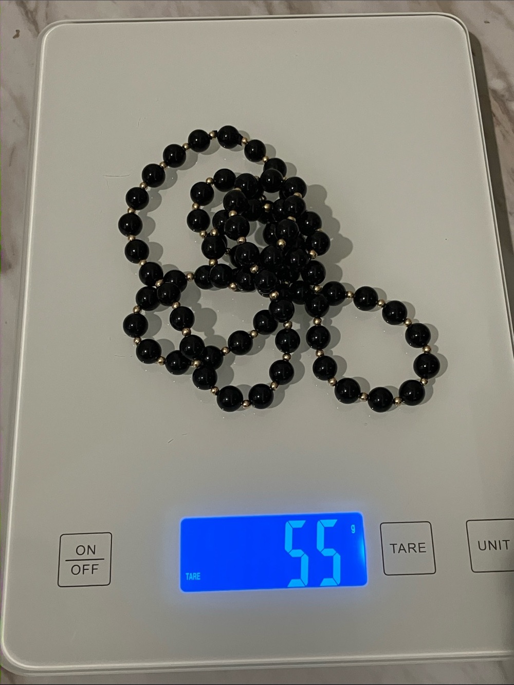 32” strand of 14K balls & Genuine Onyx - Picture 14 of 16